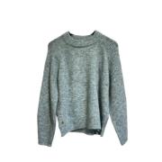 Ribbed Sleeves Mint Sweater