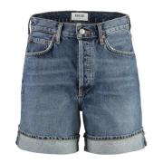 Shorts Denim med Metallknapper