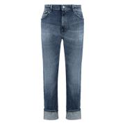 Slim Fit Jeans med Metallknapper