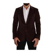 Elegant Brun Cord Blazer Slim Fit