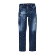 Indigo Maling Sølje Jeans Distressed Design