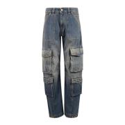 Cargo Pocket Distressed Wash Pants