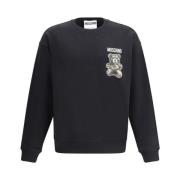 Teddy Bear Bomullsgenser med Ribbet Crew Neck