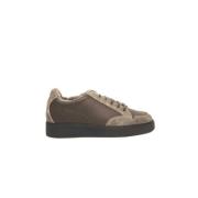 Beige Skinn Herre Sneakers