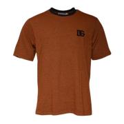 Brun Logo Patch Crew Neck T-skjorte