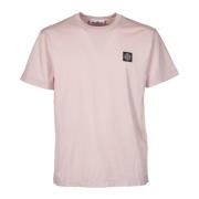 Rosa Jersey Bomull T-skjorte med Logo Patch