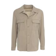 Elegant Beige Ull Overshirt 'John'