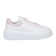 Hvite Sneakers med Rosa Detaljer