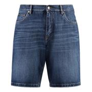 Denim Shorts med Baklogoetikett