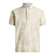 Beige Poloskjorte med Paisley Motiv