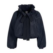 Navy Blue Top med elastiske mansjetter