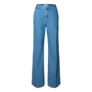 Wide Jeans - Medium Blå Denim