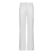 Hvite Flared Leg Jeans