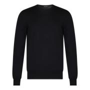 Sort Bomull Crewneck Genser