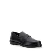 Sort Skinn Slip-On Loafers