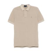 Beige Poloskjorte med Ponybroderi