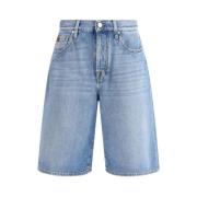 Flared Bermuda Denim Shorts