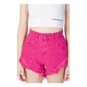 Fuchsia Bomullsshorts med Glidelås