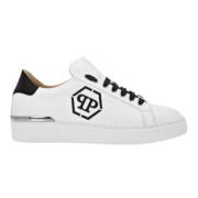 Hvite Skinn Hexagon Lo-Top Sneakers