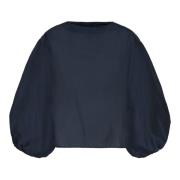 Puffed Ermer Bluse Bak Splitt Hem