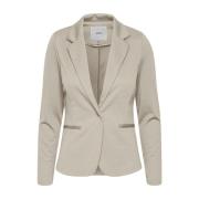 Beige Blazer med Reverskrage