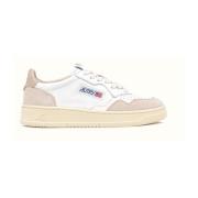 Beige Vintage Stil Skinn Sneakers