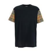 Svart T-skjorte med Vintage Check Motif