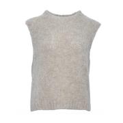 Myk Ull Strikkevest - Sand