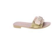 Beige/Gull Stoff Mules