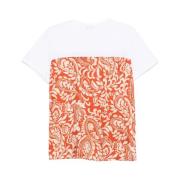 Paisley Print Bomull T-skjorte