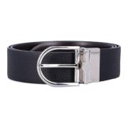 Svart/ebony+pal Ss25 Reversibelt Lærbelte