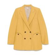 Brun Lin Blazer Jakke