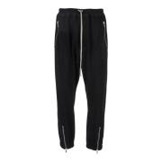 Sorte ull track pants med oversized snøring