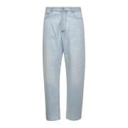 Blå Wide Leg Jeans Ekstra Blekemiddel