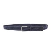 Flettet skinnbelte Navy