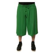 Grønn Bomullsblanding Bermuda Shorts