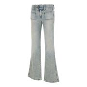 Blå Bootcut D-Hush Dame Jeans