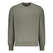 Ribbet crew-neck sweatshirt med logo patch