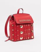 Love Moschino love and more studded backpack in red