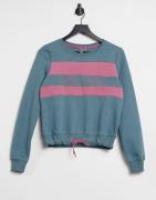 Only Play Neva brushed cropped sweatshirt with stripes in blue