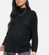 ASOS DESIGN Maternity oversized top in drapey rib with structured high...