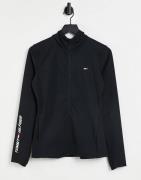 Tommy Hilfiger Sport logo zip hoodie in black