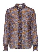 Flame Print Shirt Blue Modström