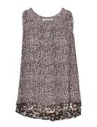 Sleeveless Viscose Printed Top In A Mix Of Animal Prints Patterned Sco...