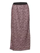 Plisse Skirt With Leoprint Purple Coster Copenhagen