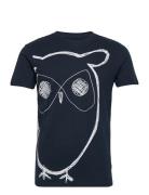 Aop Owl Tee - Gots/Vegan Black Knowledge Cotton Apparel