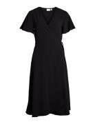 Vilovie S/S Wrap Midi Dress/Su - Noos Black Vila