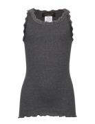 Beatha Silk Top W/ Lace Grey Rosemunde Kids