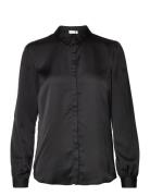 Viellette Satin L/S Shirt - Noos Black Vila