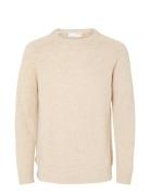 Slhnewcoban Lambs Wool Crew Neck W Noos Beige Selected Homme